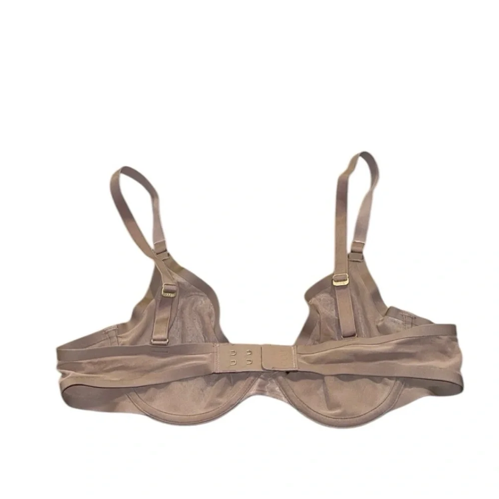 CUUP The‎ Mesh Taupe Beige Plunge Bra 34B